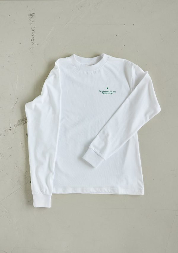 Charity Longsleeve white green front still