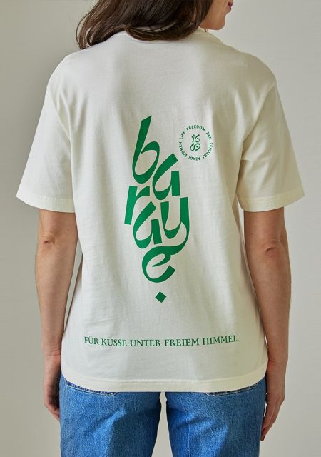 Charity T-Shirt ecru green back