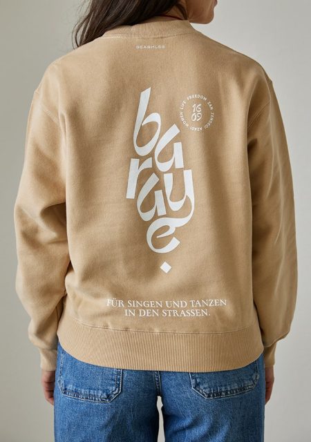 Charity Sweater camel white back
