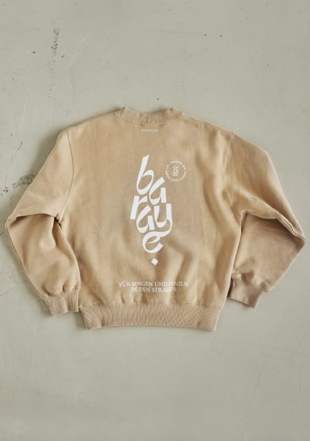 Charity Sweater camel white back still